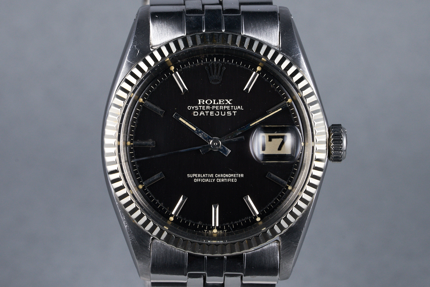 FS 1964 Rolex Datejust Ref 1601 Black Gilt Dial WatchCharts