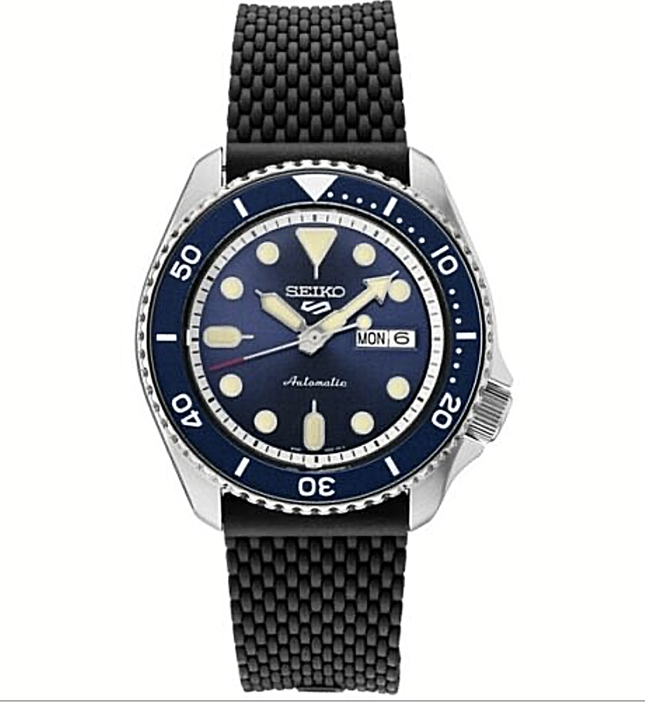 Seiko 5 Five SRPD93 Automatic Dive Watch 100 Meter Water Resistant Blue ...