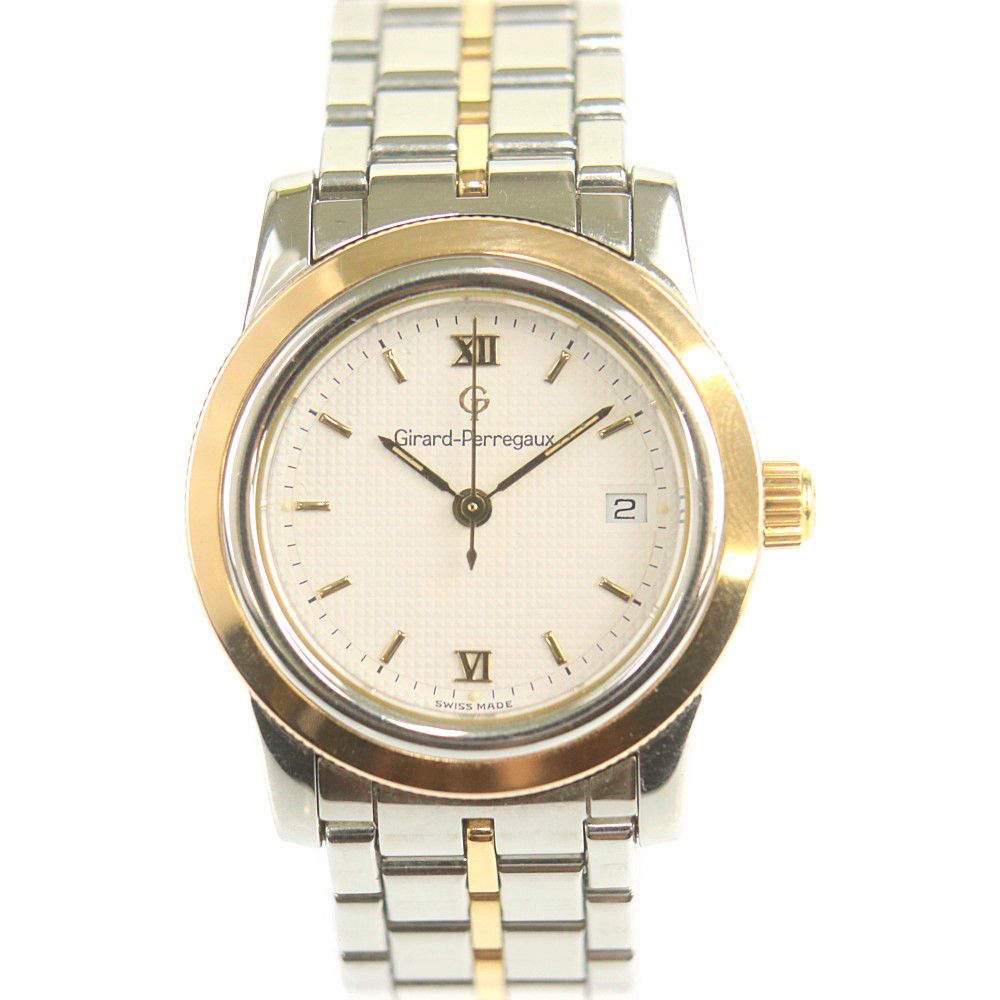 Girard-Perregaux Watch GP90 1200 Used Quartz White Dial SS GIRARD ...