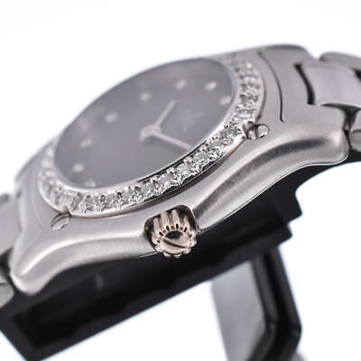 △ EBEL 1911 Classic Wave 990910 K18WG/diamond bezel Quartz Ladies