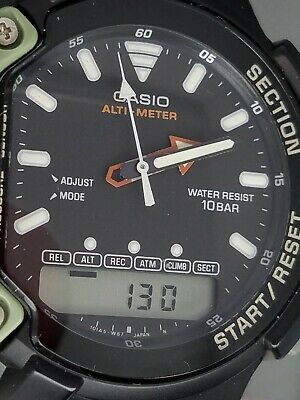 Rare CASIO Vintage Digital Watch ALTI-METER AW-330 733 PRESSURE