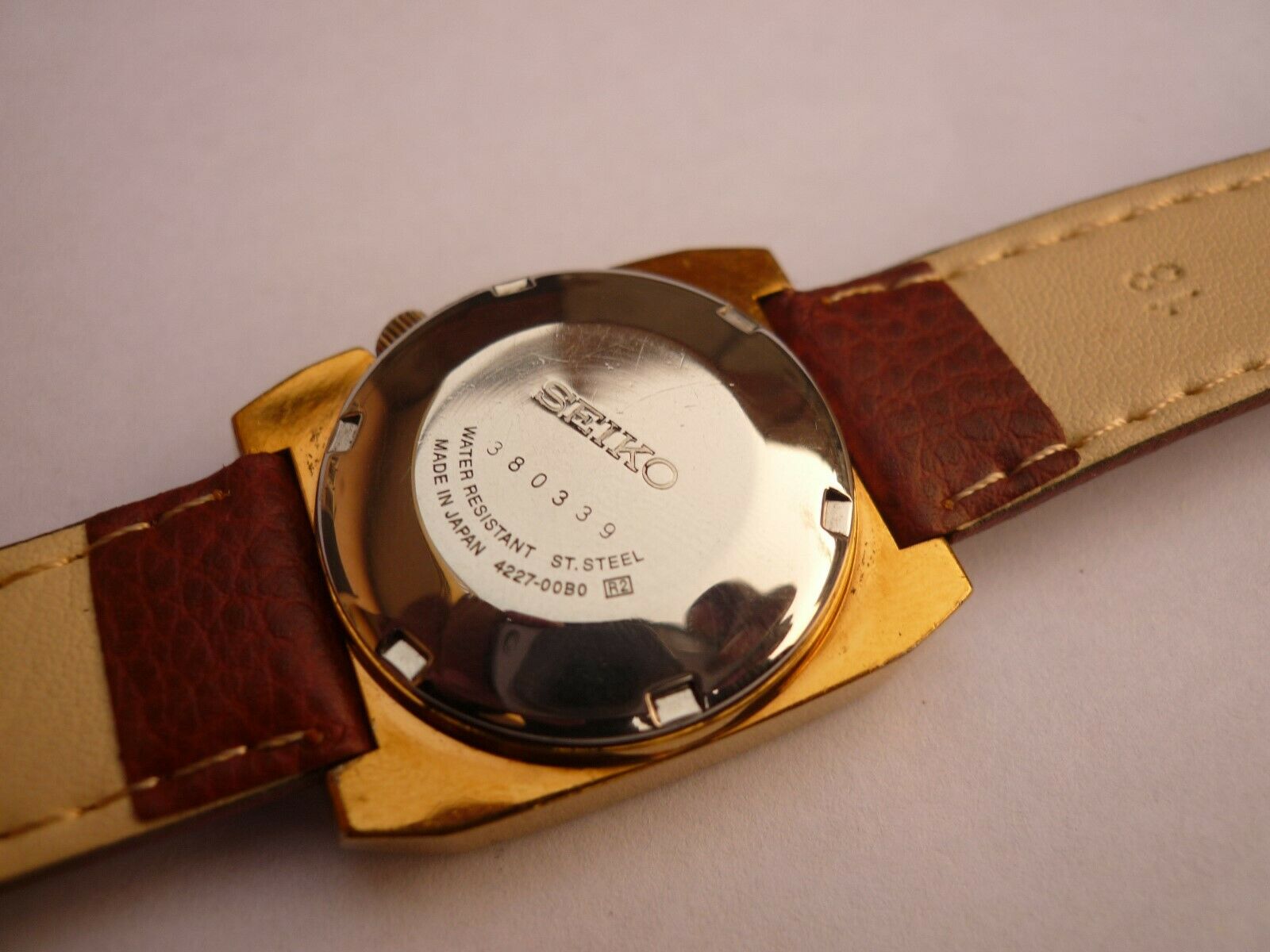 Seiko 5 Automatic 21 Jewels 4227-0080 Day-Date Golden Watch Japan 
