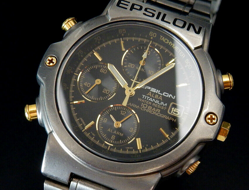 Seiko Alba Epsilon Titanium 1998 Vintage Alarm Chronograph Quartz