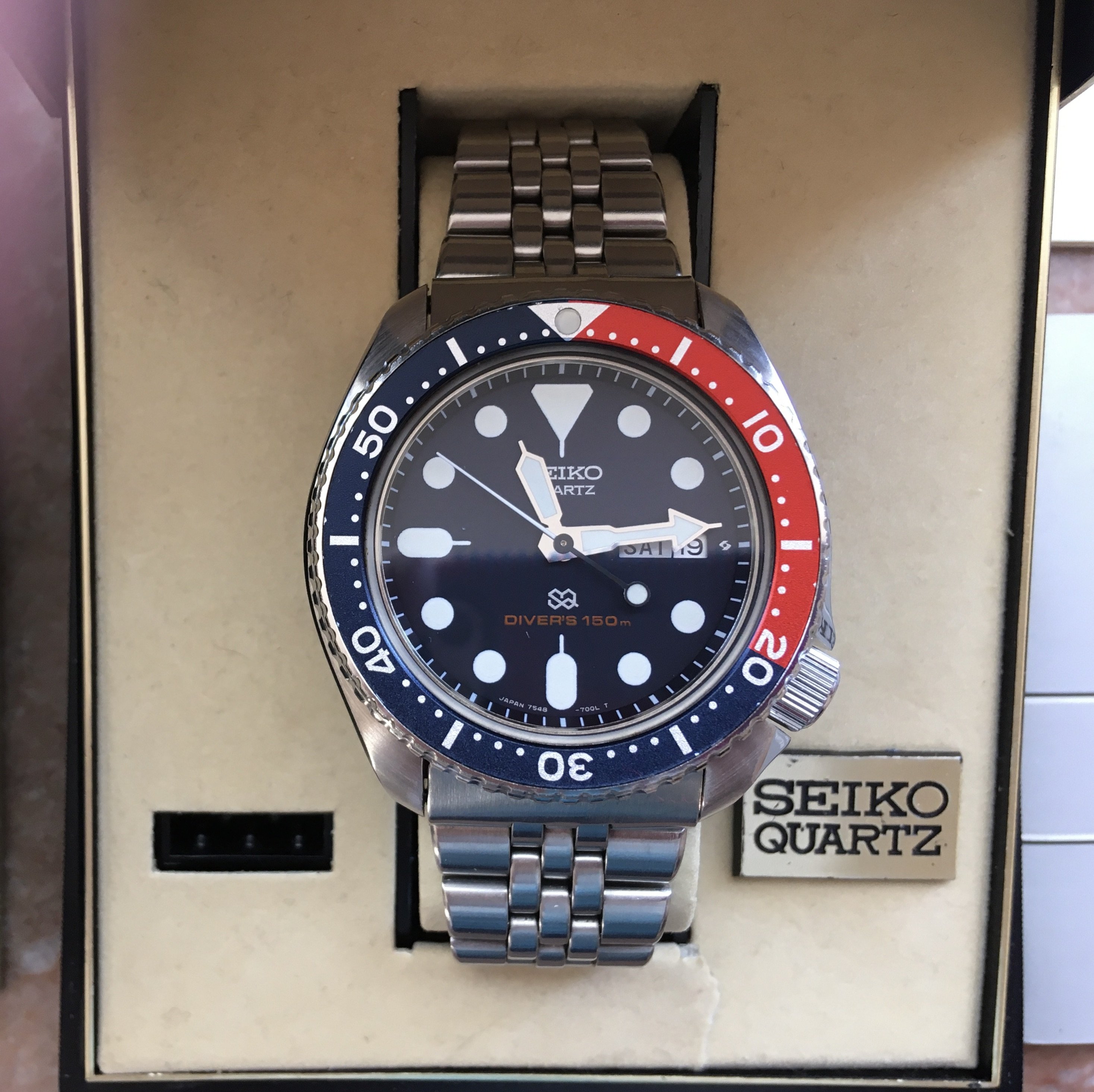 Seiko 7548-700F Diver's 150m SQ Japan A, with original boxes | WatchCharts