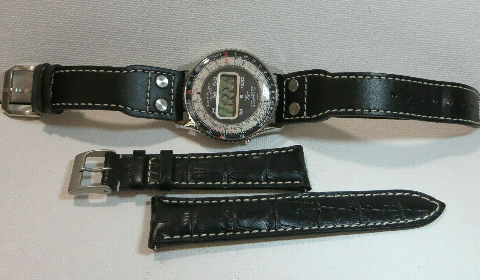 NOS Vintage Breitling Navitimer 9406.3 Swiss Quartz LCD Watch - RARE!  XTRA-NICE! | WatchCharts Marketplace