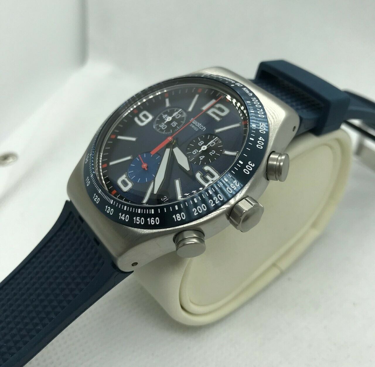 時計 Swatch BLUE GRID YVS454 Irony Chrono Amazon.com: Swatch Casual Unisex Watch Blue Quartz Blue Grid