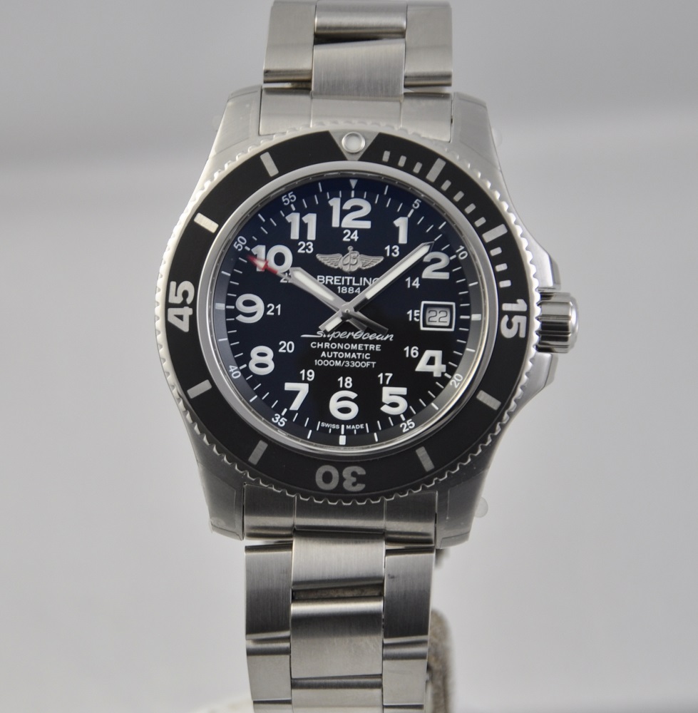 FS Breitling Superocean II 44 Black Steel Automatic A17392D71B1A1 Bracelet 2021 WatchCharts Marketplace