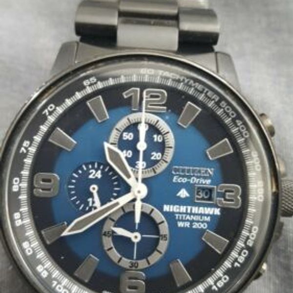 Citizen nighthawk titanium wr 200 eco drive mens watch