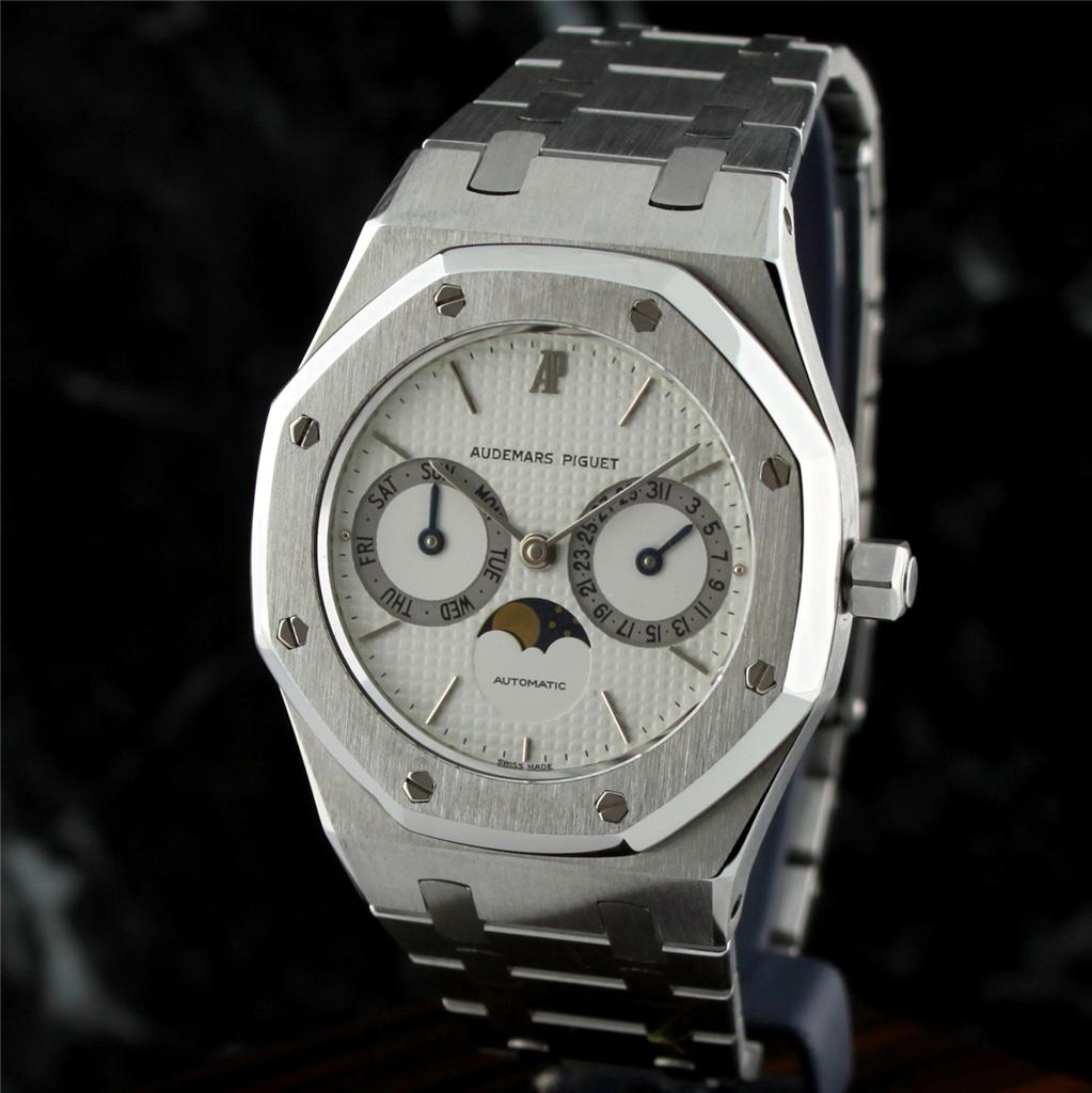 Audemars Piguet Royal Oak Day-Date Moonphase ref 25594ST White Dial