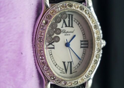 CHOPARD HAPPY SPORT OVAL leather band floating diamonds WatchCharts