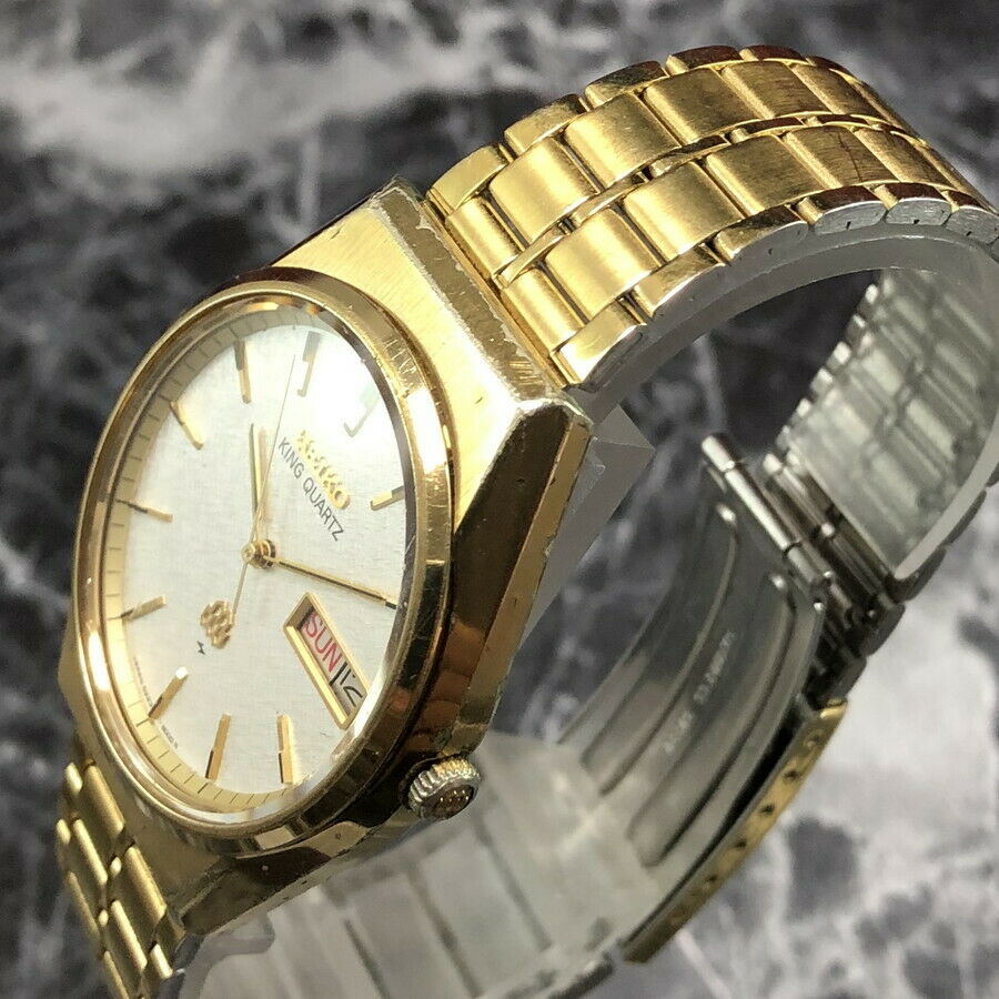 Vintage 1981 SEIKO Quartz Watch KING TWIN QUARTZ 9223-8010 SS from