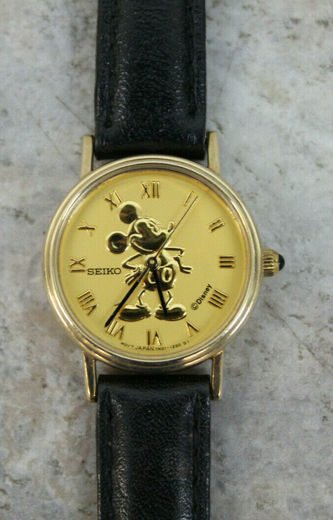 14k gold seiko mickey mouse watch best sale