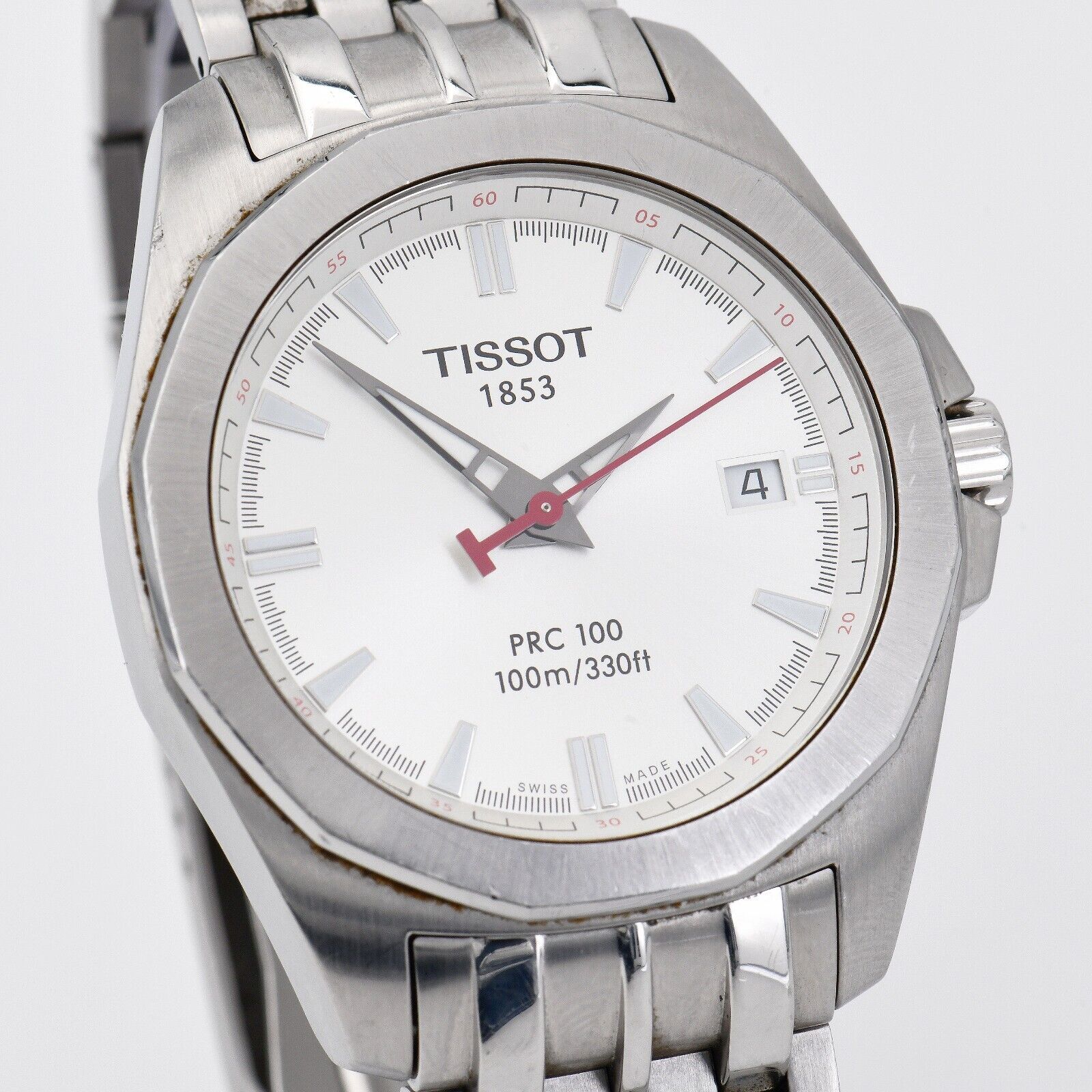 41mm Tissot PRC 100 P870 970 Stainless Steel Men s Watch Date