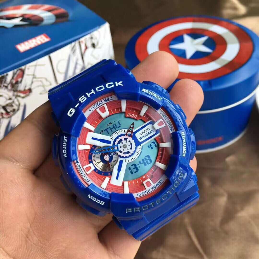 Hot Casio GA 110 G Shock Captain America Marvel Limited Edition series WatchCharts Marketplace