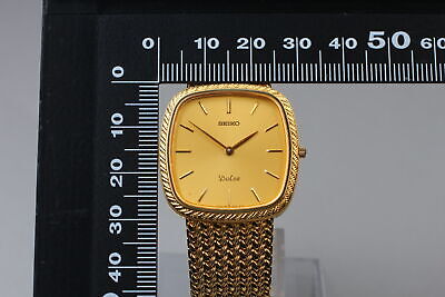 New Battery [N MINT] Vintage Seiko Dolce 8N40-5040 Gold Dial Qz