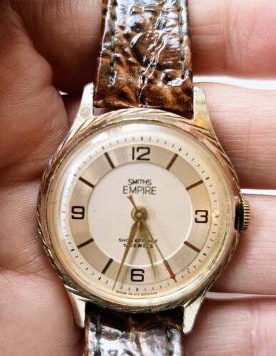 Vintage Mens Smiths Empire Gold Plated Watch 5 Jewels 60's