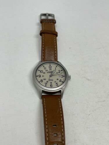 Timex Unisex TW4B11000 Expedition Scout 36mm Tan/Silver/Natural Leather  Strap | WatchCharts