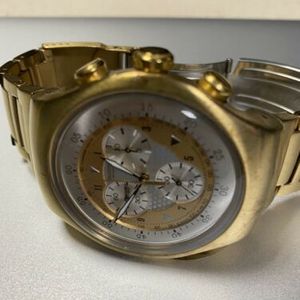 Swatch IRONY CHRONO YOG100G Golden Chest GOLD Watch Rare 2006