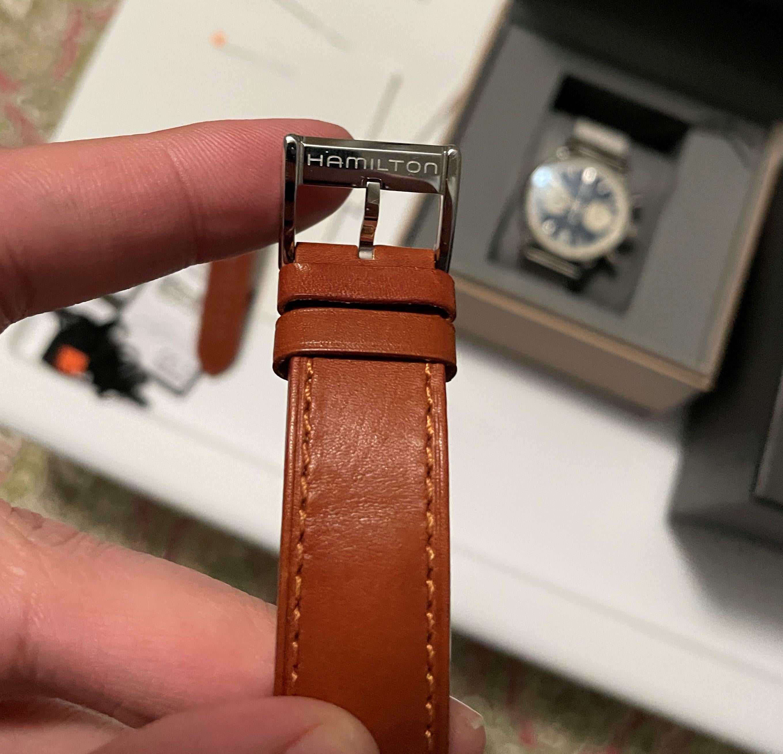 [WTS] Hamilton IntraMatic Auto Chrono Blue with Tan Strap and StrapsCo