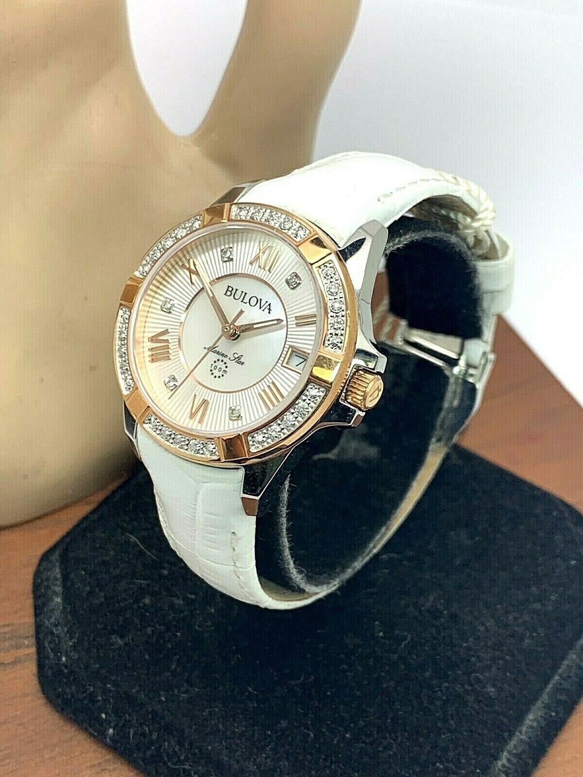 Bulova Marine Star 98R233 Women's Diamond Accent Rose Gold Tone