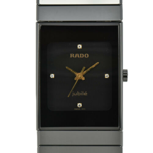 Auth RADO Jubile 205.0295.3 4PBlack Dial Black Ceramic Quartz Mens