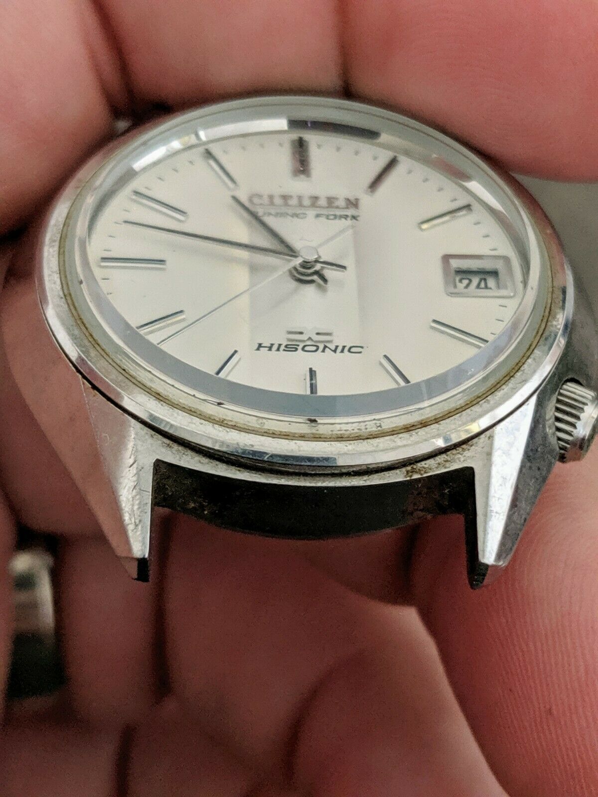 Vintage '74 Citizen HiSonic 3711 Tuning Fork Watch, Works