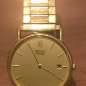 Seiko Men's Watch Wristwatch Date Quartz 5Y39-7010 Japan Gold Tone New  Battery | WatchCharts