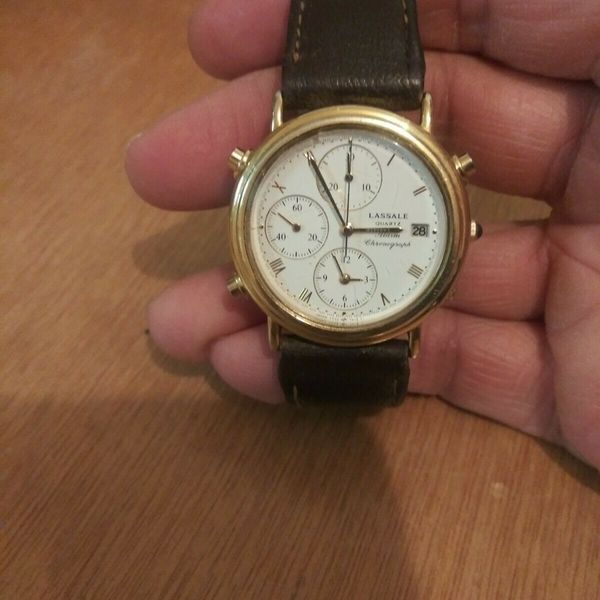 Rare Seiko Lassale 7T32-7A19 Gold Alarm Chronograph Mens Watch
