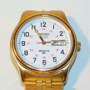 Vintage Seiko Sports 50 Railroad Approved Quartz Mans Wristwatch Watch |  WatchCharts