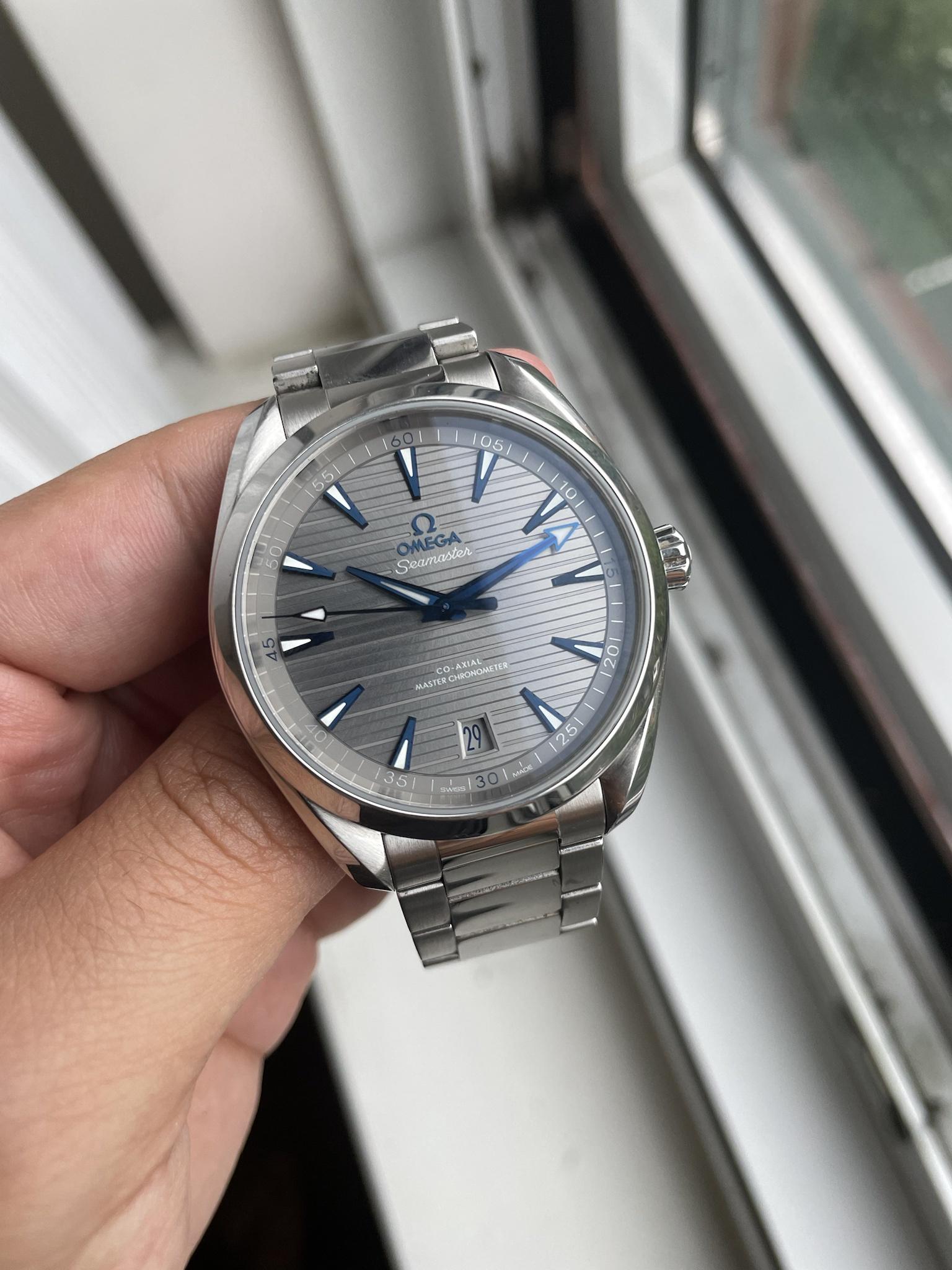 Omega seamaster aqua terra grey dial sale