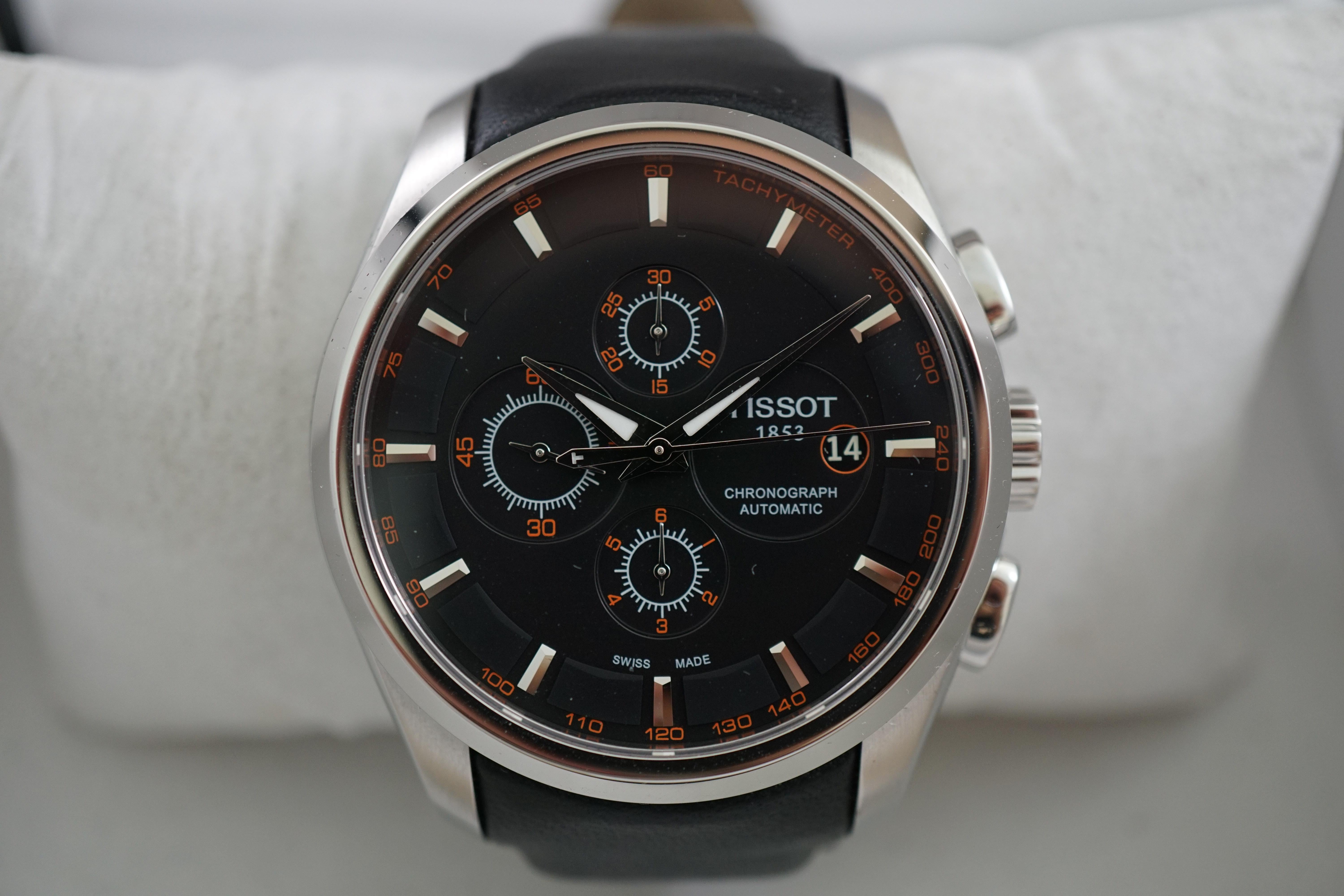 WTS Tissot Couturier T0356271605101 Automatic Chronograph Black Orange 495 WatchCharts