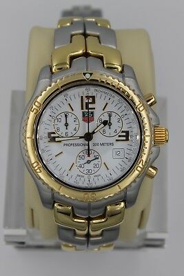 Tag Heuer Watch Mens CT1151 Link 18K Gold Mint White 2 Tone