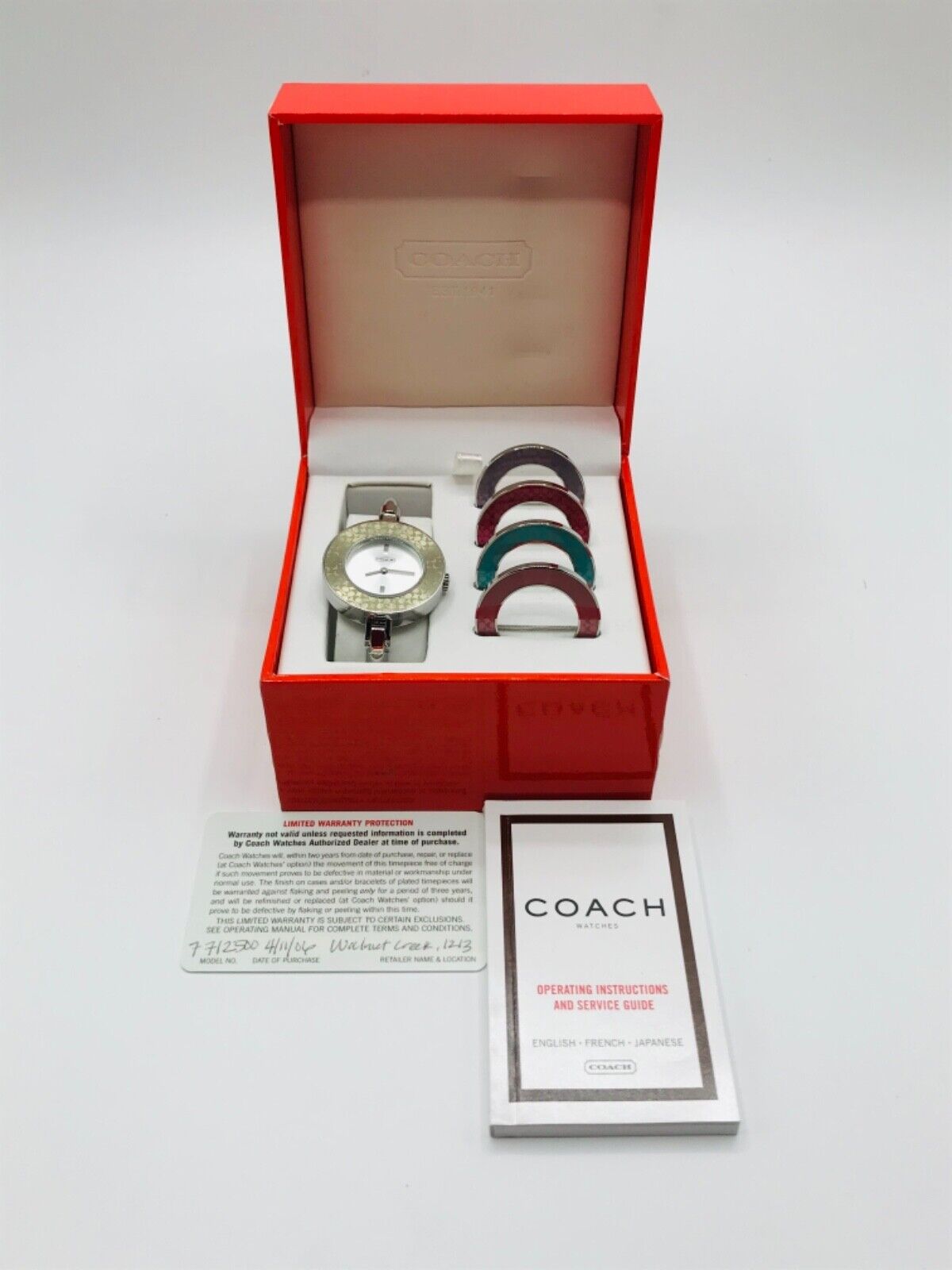 Coach Women\'s Interchangeable Bezel Bangle Watch Set Vintage Coach Watch with Interchangeable Bezels main image 3