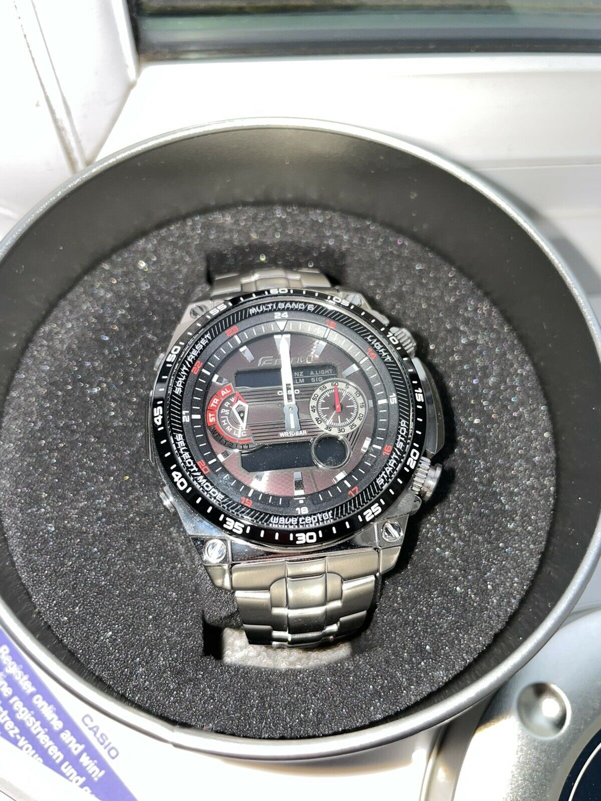 Mens Genuine Casio Edifice Solar Radio Controlled ECW-M300EBD-1AER