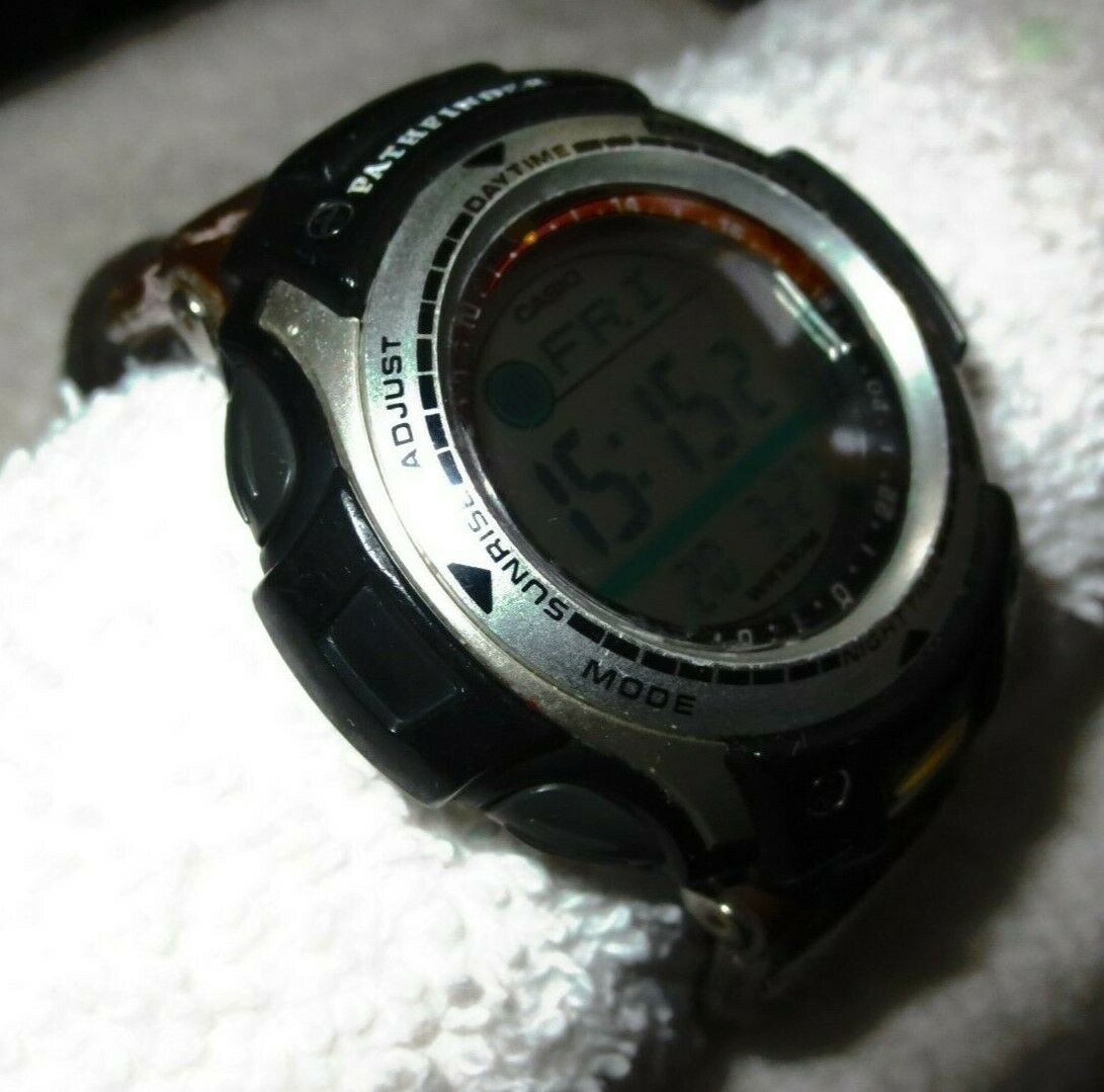 Casio Pathfinder Wrist Watch 2632 PAS-400B Fishing Timer water