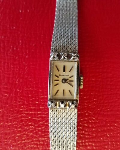 Longines Swiss vintage diamond lady s watch 10k gold r.g.p. bezel