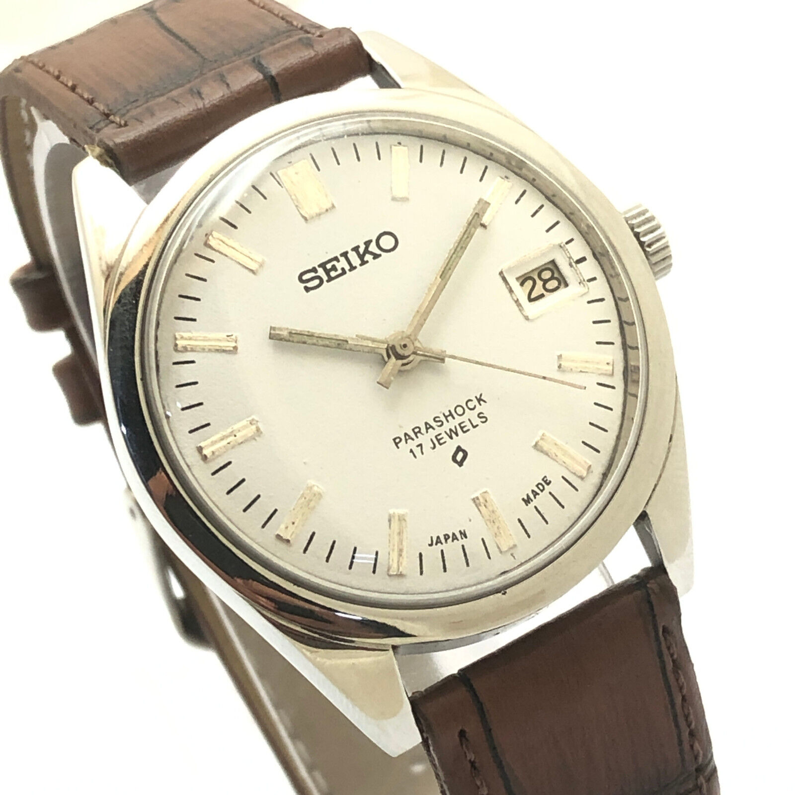 Vintage Seiko PARASHOCK 17 Jewels Hand Winding Japan Date Wrist