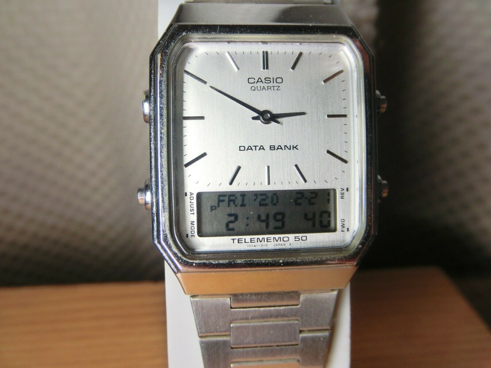 RARE CASIO RETRO DATABANK AB-500 ANALOGUE/DIGITAL WATCH. NEW BATTERY ...