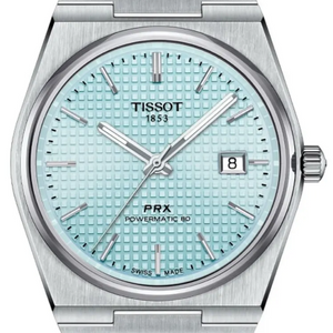 NEW TISSOT T1374071135100 PRX AUTOMATIC 40MM ICE BLUE DIAL T137