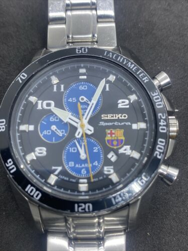 Seiko Sportura FC Barcelona Chronograph Men's Watch JAPAN