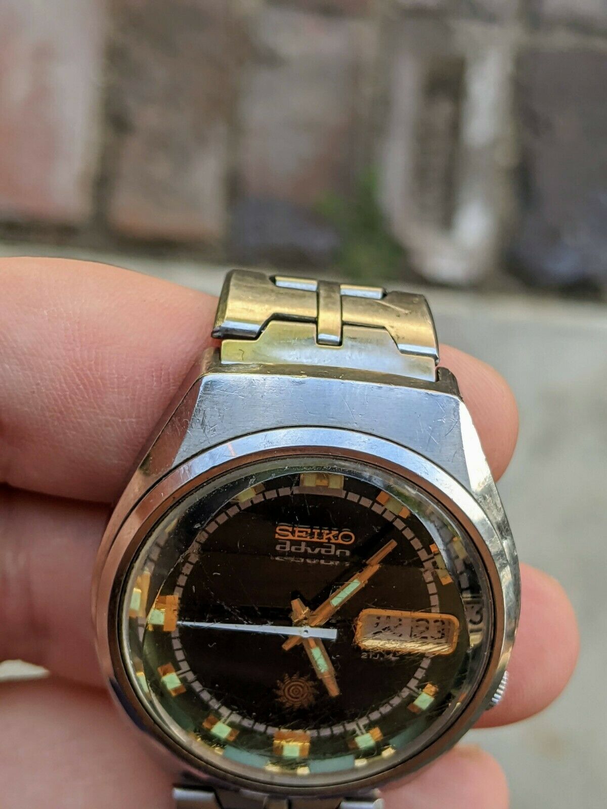 Vintage '73 Seiko 7019-7250 Advan JDM Watch, Orig. Band, Runs 4