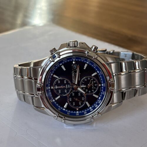 Outlet Seiko Solar Chronograph Men's Watch Stainless steel Blue Dial SSC141