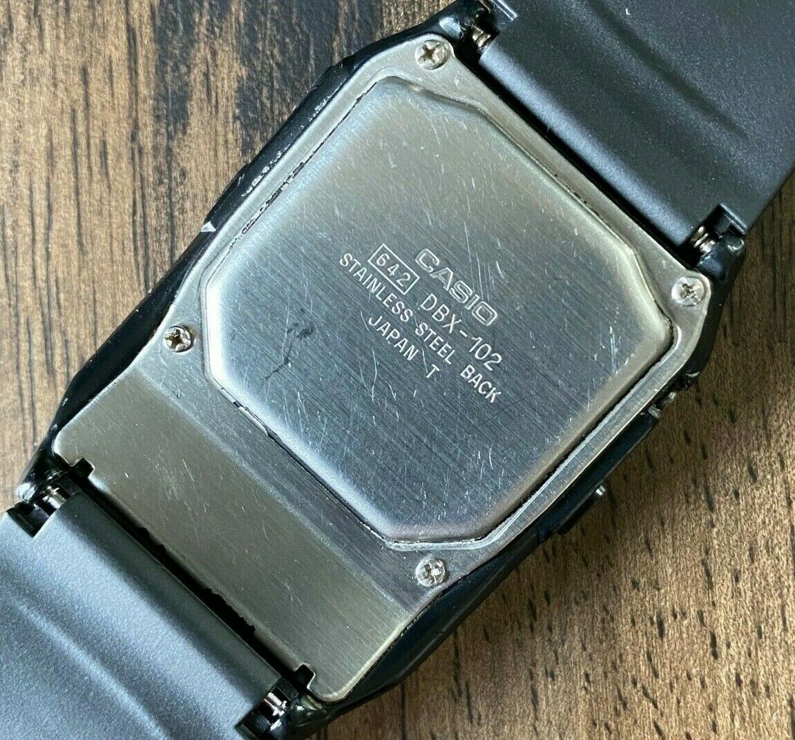 RARE Vintage 1990 Casio DBX-102 Data Bank Calculator Watch Made in