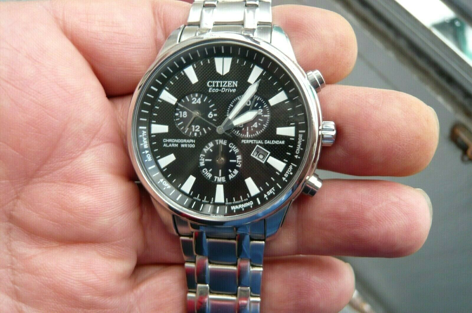 Citizen eco drive chronograph alarm clearance wr100