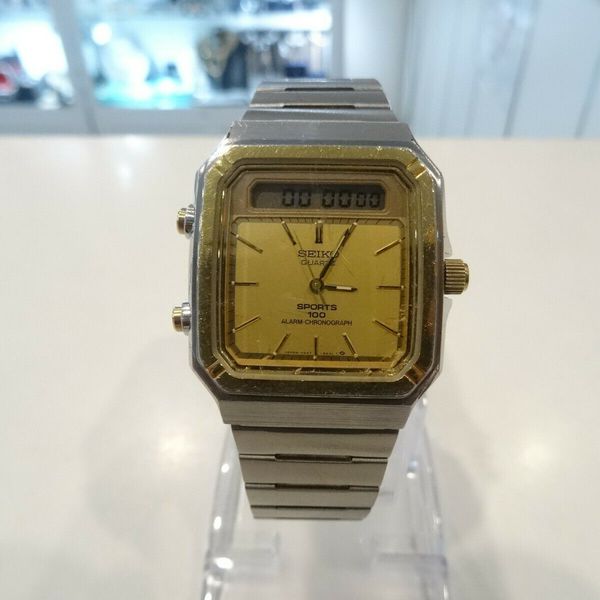 Seiko Sports 100 Quartz Alarm Chronograph H557-5330 Vintage Watch |  WatchCharts