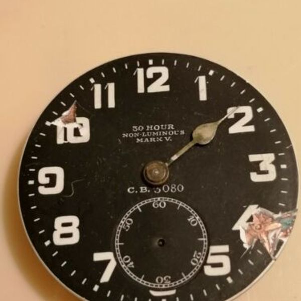 MILITARY ZENITH BLACK DIAL WRIST WATCH MOVEMENT 30 HOURS NON LUMINOUS