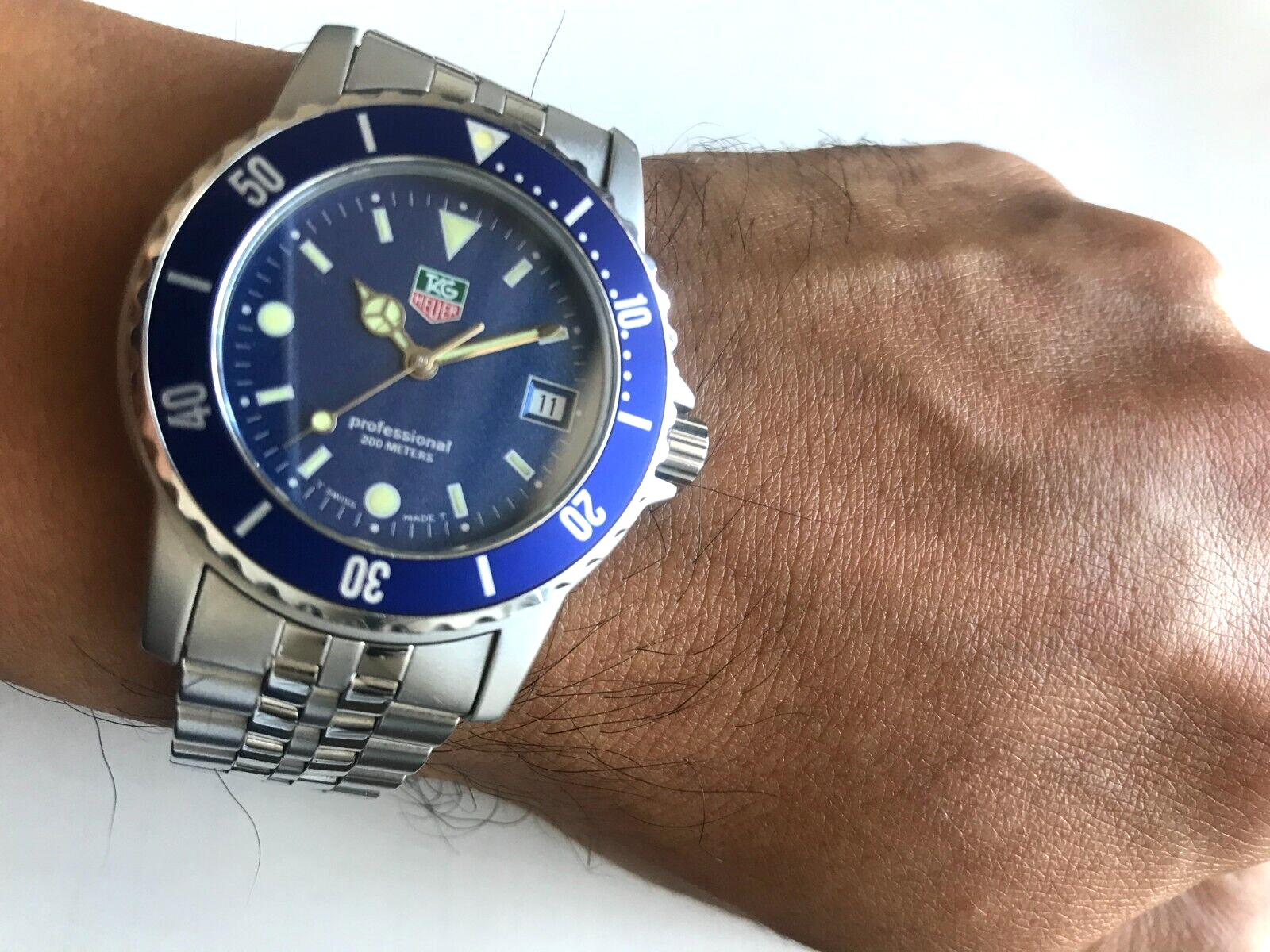 Very Mint TAG HEUER professional 200m WD1214-G-20 Round Blue