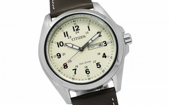 Citizen Cream Dial Men's Field / Military Watch AW0050; Eco-Drive