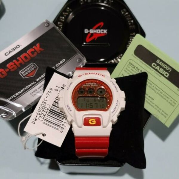 Casio G SHOCK 3230 RED White Lt Ed DW6900 Watch 20bar DW 6900SC WatchCharts Marketplace