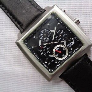 RARE CASIO EDIFICE EF-324 SQUARE SS CASE MULTI FUNCTION MENS